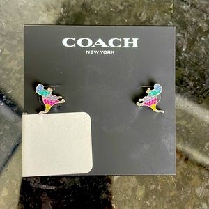 Women’s Coach Rexy Swarovski Crystals Stud Earrings. Multicolor.